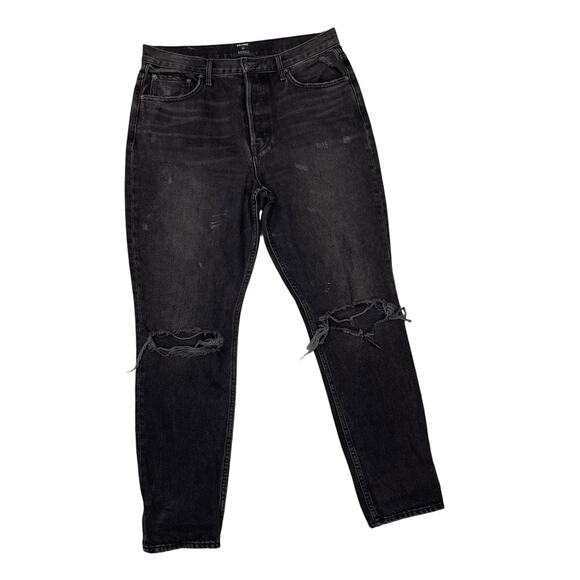 GRLFRND Karolina Jeans Black Denim Distressed Button Fly Wild Thing 30 - Picture 1 of 12